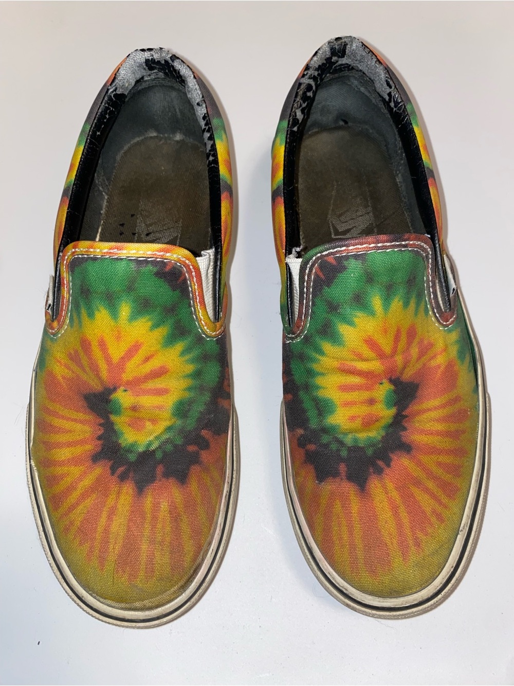 Well Worn Vans Tie Dye Slip Ons